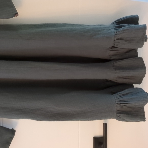 Belle Chiara Organic Cotton Gauzy Modest Midi Gray Long Sleeve Dress Size 16 - Picture 3 of 8